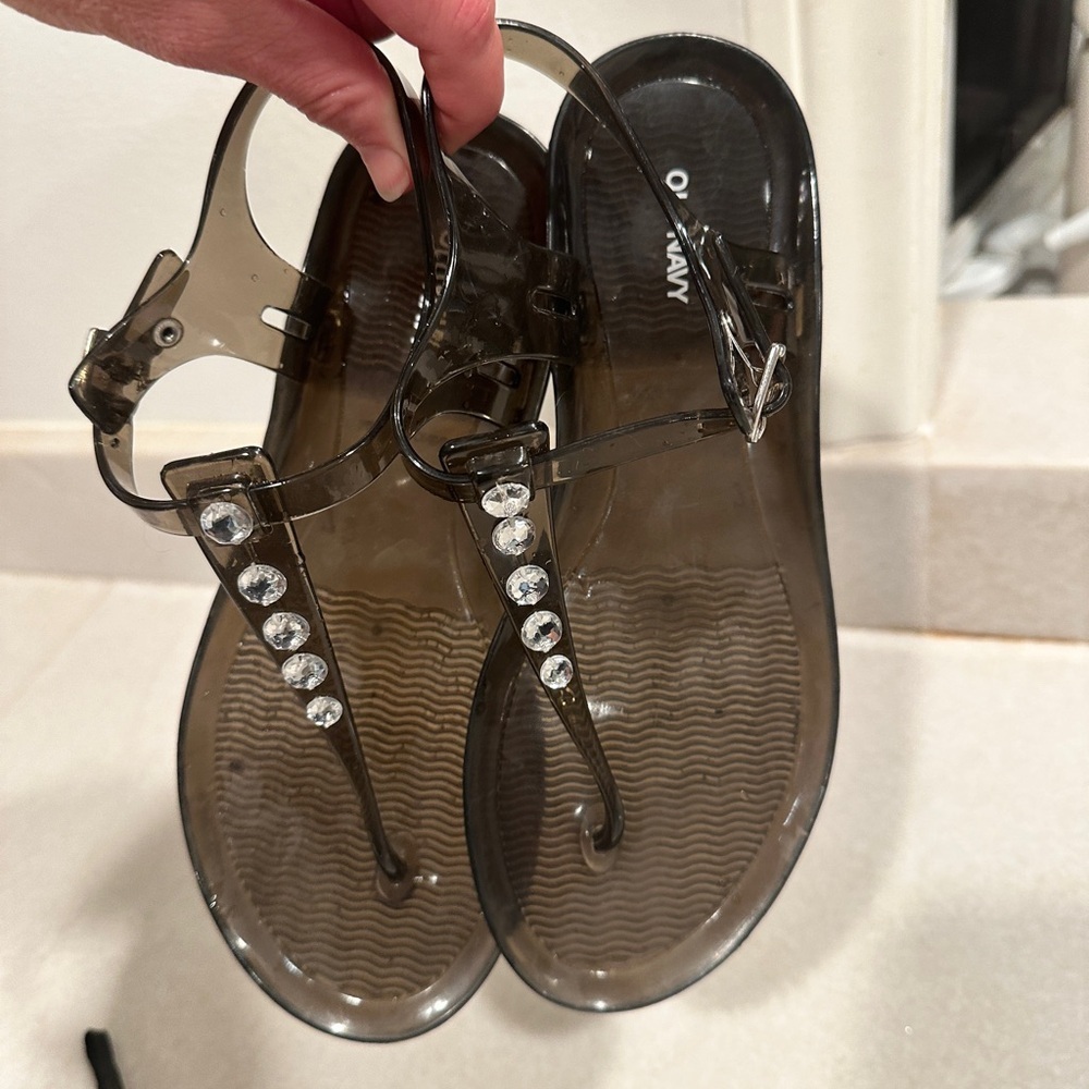 Old navy gellie sandals with rhinestones